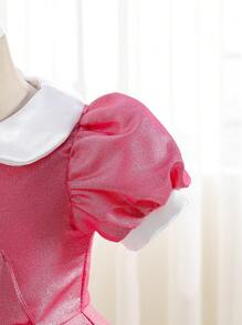 Prom Dresses Young Girls Elegant Luxury Gold Sparkly Puffy Sleeve Bowknot Waist Formal Dress For Parties