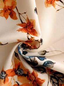 INAWLY Blusa da donna oversize con stampa casuale, scollo a V, maniche a palloncino