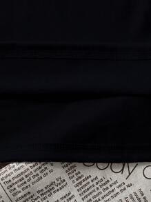 SHEIN 青少年男孩休闲卡通动物戴耳机图案印花短袖圆领 T 恤，适合日常穿着和节日 T 恤（单独出售 1 件） - 黑色 - 查看 5