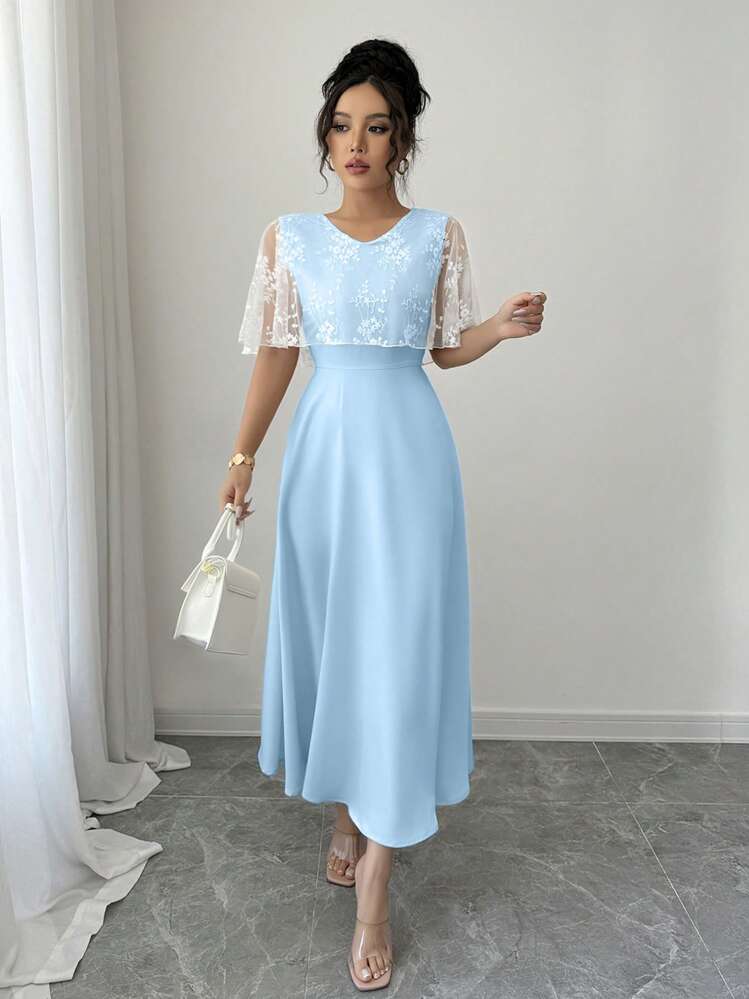 Rafferiza Lässiges Sommerkleid im Maxistil mit angenähtem Tanktop - Babyblau - Übersicht 1