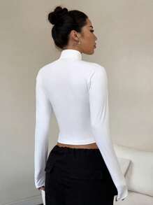 SHEIN Unity 女士休闲百搭紧身长袖夹克，适合所有季节