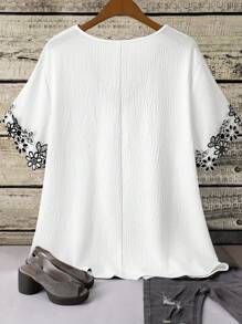 EMERY ROSE Camisa de talla grande bordada con aplicaciones