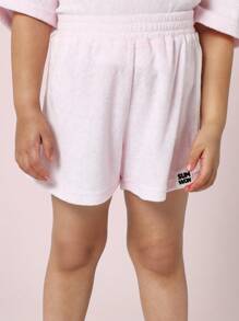 SUMWON Mädchen Terry Zwei-Teiler Set Sommer Loungewear Weicher Frottee Zusammenpassendes Outfit Lässiger Freizeitanzug Athletischer Komfort Tragen Strandüberwurf Set