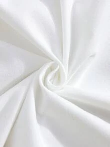 SHEIN Maglietta bianca a maniche corte con scollo rotondo, per ragazze adolescenti, con stampa ad onde del mare e fiocco, adorabile, ideale per vacanze