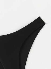 SHEIN Swim Summer Beach Solid Cheeky Bikini Panty