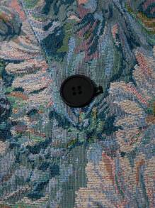 Manfinity Mode Men's Casual Daily Floral Painting Print Single-Breasted Blazer Fashion - Blue - View 6