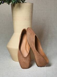 SHUZIA Giày bệt Ballerina quyến rũ dành cho nữ - Màu be - Xem 3