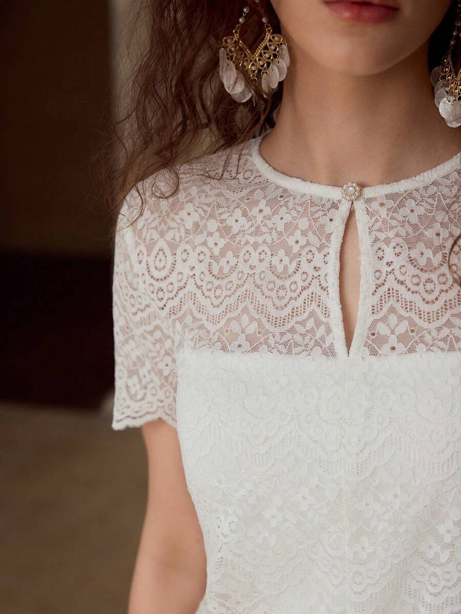MOTF PREMIUM SHEER SCALLOP TRIM TOP