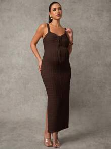 MaterniChic Maternity Tank Dress, Simple & Fashionable, Suitable For Summer - Brown - View 5