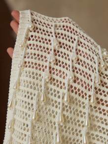 MOTF 流苏透明毛衣裙 - 白色 - 查看 7