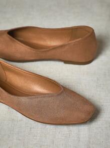 SHUZIA Giày bệt Ballerina quyến rũ dành cho nữ - Màu be - Xem 6