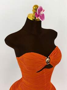 Amplova 金属外壳装饰抹胸修身连体衣