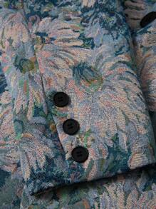 Manfinity Mode Men's Casual Daily Floral Painting Print Single-Breasted Blazer Fashion - Blue - View 5