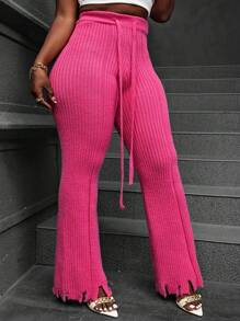 SHEIN Slayr Women's Solid Color Drawstring Hem Sweater Pants