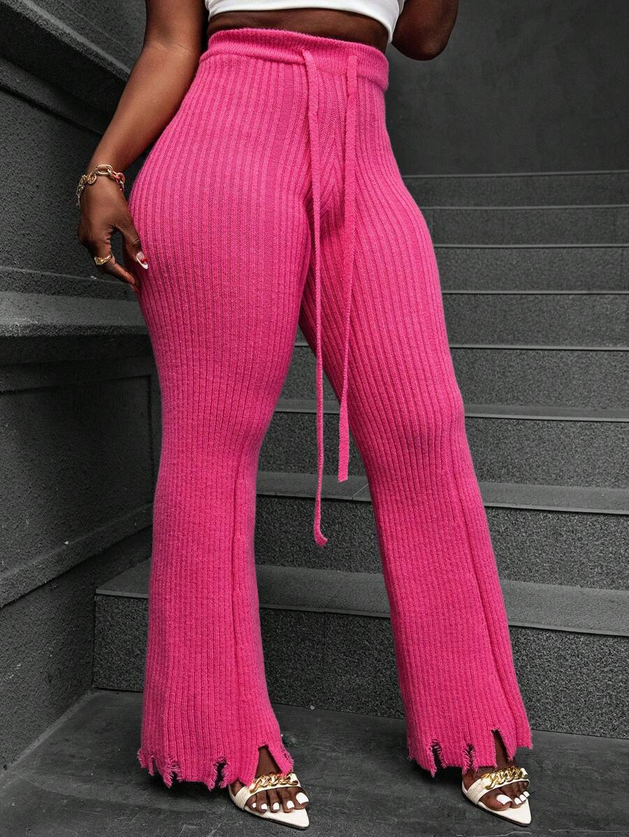 SHEIN Slayr Women's Solid Color Drawstring Hem Sweater Pants