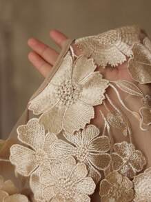 MOTF PREMIUM FLORAL EMBROIDERY SLEEVELESS DRESS - Apricot - View 7