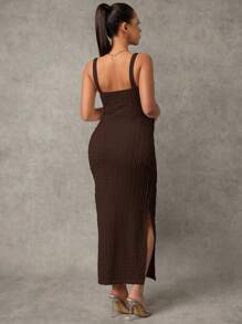 MaterniChic Maternity Tank Dress, Simple & Fashionable, Suitable For Summer - Brown - View 2