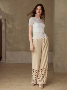 MOTF PREMIUM SHEER SCALLOP TRIM TOP