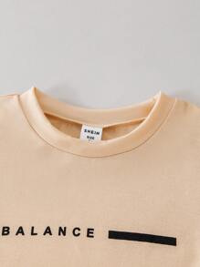 SHEIN Explorewe 2pcs/Set Young Boy Letter Print Round Neck Short Sleeve T-Shirt And Shorts, Casual Outfit - Multicolor - View 7