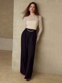 MOTF PREMIUM Top trasparente con dettagli in strass