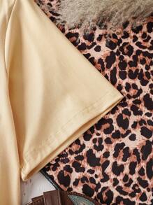 Calvaya Women's Short Sleeve Western Boots And Hat Monogram Print T-Shirt Casual Short Sleeve Crew Neck Top Let's Go Girls Graphic Tees Women Tops - Apricot - View 4