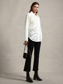 Briarwyn Áo sơ mi nữ dài tay trơn, kiểu dáng tối giản, phù hợp cho kỳ nghỉ hè, đi biển, công sở, dự tiệc cưới. - trắng - Xem 6