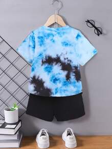 GraphicGems 2pcs/Set Toddler Boys" Custom Short Sleeve T-Shirt And Shorts Outfit, School, Campus, College Summer Holiday