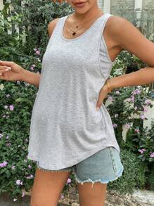 SHEIN Maternitate Casual Culoare Solidă Tank Top De Vară