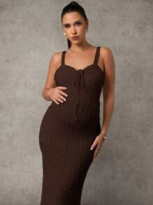 MaterniChic Maternity Tank Dress, Simple & Fashionable, Suitable For Summer - Brown - View 6