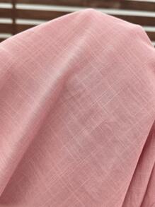 SHEIN Pregnant Women Solid Color V-Neck Short Sleeve Nursing Maternity Dress - Pink - View 6