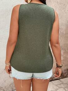 SHEIN LUNE Débardeur décontracté ample avec anneau rond pour femmes de grande taille