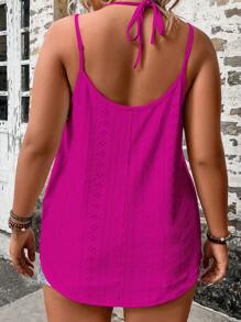 SHEIN Clasi Plus Size Plain Camisole & Tank Top, Minimalist Fashion Suitable For Summer - Purple - View 2