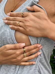 SHEIN Maternitate Casual Culoare Solidă Tank Top De Vară