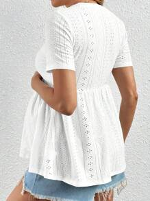 SHEIN Camiseta de maternidad de manga corta de color liso, simple y de moda, adecuada para el verano
