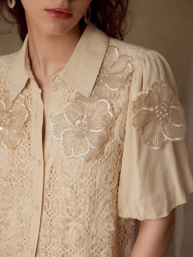 CROCHET BUTTON UP SHIRT