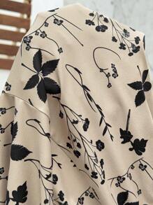 SHEIN 2pcs/Set Maternity Vacation Casual Plant Print Camisole And Shorts - Khaki - View 6