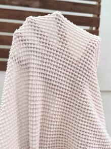 SHEIN 1 pezzo Maglia a maniche corte da donna in jacquard tinta unita, di moda minimalista per l'estate