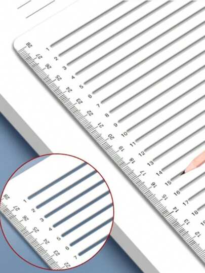 1PC Straight Line Stencil Ruler Transparent Lines Markings Ruler Students A4 Homework Calligraphy Template