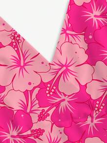 SHEIN MOD 露背后领蝴蝶结女式上衣、嬉皮、街头服饰、狂欢、浪漫、春季、节日、约会之夜、热带、单身女郎、上衣 - 彩色 - 查看 3