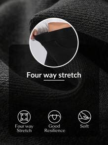 Flexra 大码高弹针织阔腿男友牛仔裤 - 黑色 - 查看 8