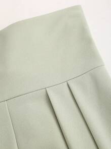Sweetra Pantalones rectos de cintura alta y pernera ancha con amarres, minimalistas y de moda, apropiados para el verano