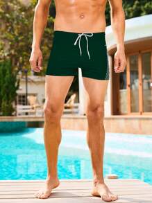 Manfinity VDAYZ Men's Contrast Striped Loose Beach Board Shorts - Army Green - View 5