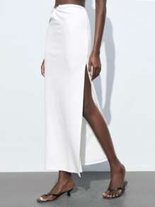 Maija 2025 Summer New Arrivals Fashionable & Elegant Wedding Guest/Brunch/Airport/Resort/Music Festival/Easter/Graduation Casual Asymmetric Metal Buckle Decorated Skirt For Women