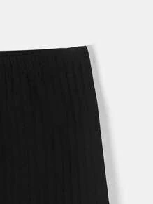 SHEIN LUNE Quần legging nữ trơn màu thường ngày, thích hợp cho mùa hè - Nhiều màu - Xem 5