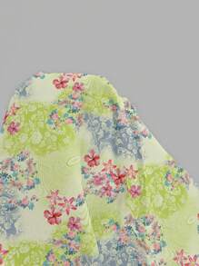 SHEIN EZwear Váy hai lớp nhún eo đơn giản cho nữ - Nhiều màu - Xem 7