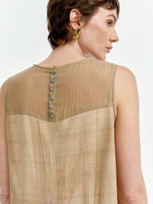 Aalyst Women's Sleeveless Round Neck Simple Fashion Casual Dress, Suitable For Summer - Khaki - View 5