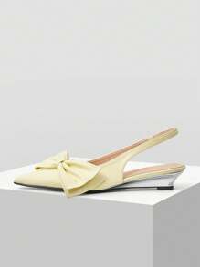 MOTF PREMIUM Décolleté con punta affusolata e decorazione a fiocco - Giallo - Visualizzare 4