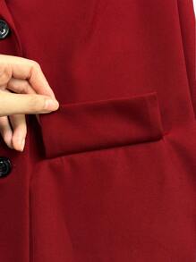 GlowEve Casual Solid Color Double-Breasted Sleeveless Blazer - Red - View 7