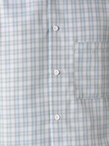 SUMWON Camisa de cuadros de corte boxy casual, ligera para el verano, con botones, apropiada para la oficina y el uso diario, de manga corta, estampada, con estilo y transpirable - Azul - Ver 4