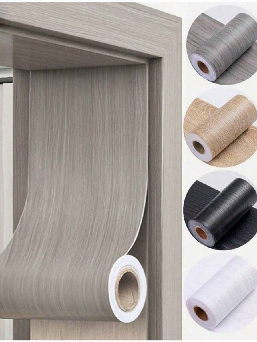 5mX15cm Old Furniture Door Cover Renovation Wood Grain Wall Stickers Self-Adhesive Simulation Waterproof Thickened Background Wall Cabinet Wall Stickers - Multicolor - View 1